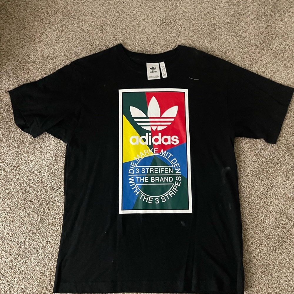 Adidas Men's Black Graphic T-Shirt